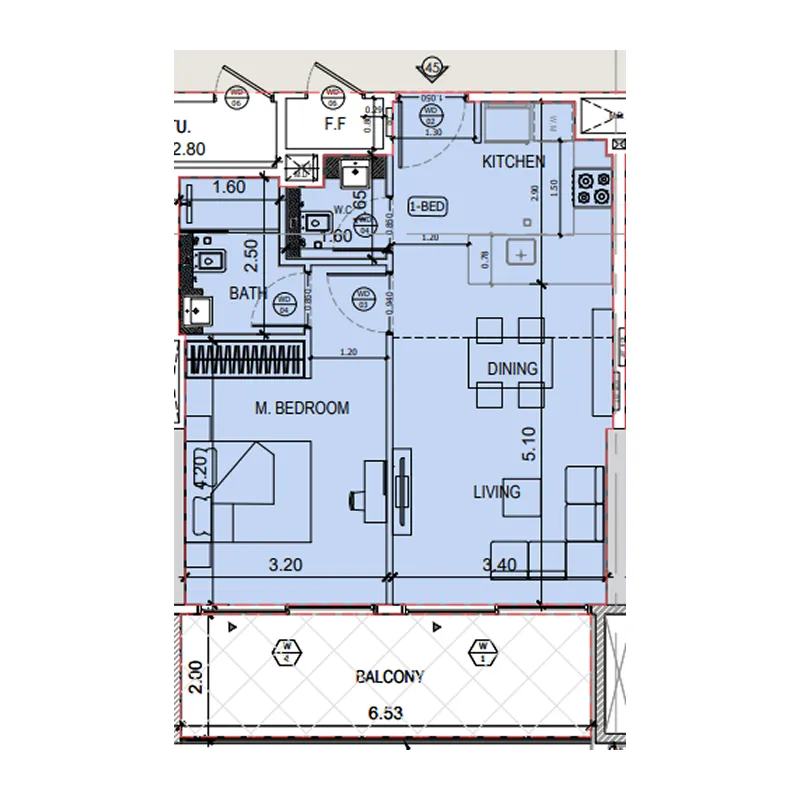 1 bedroom layout