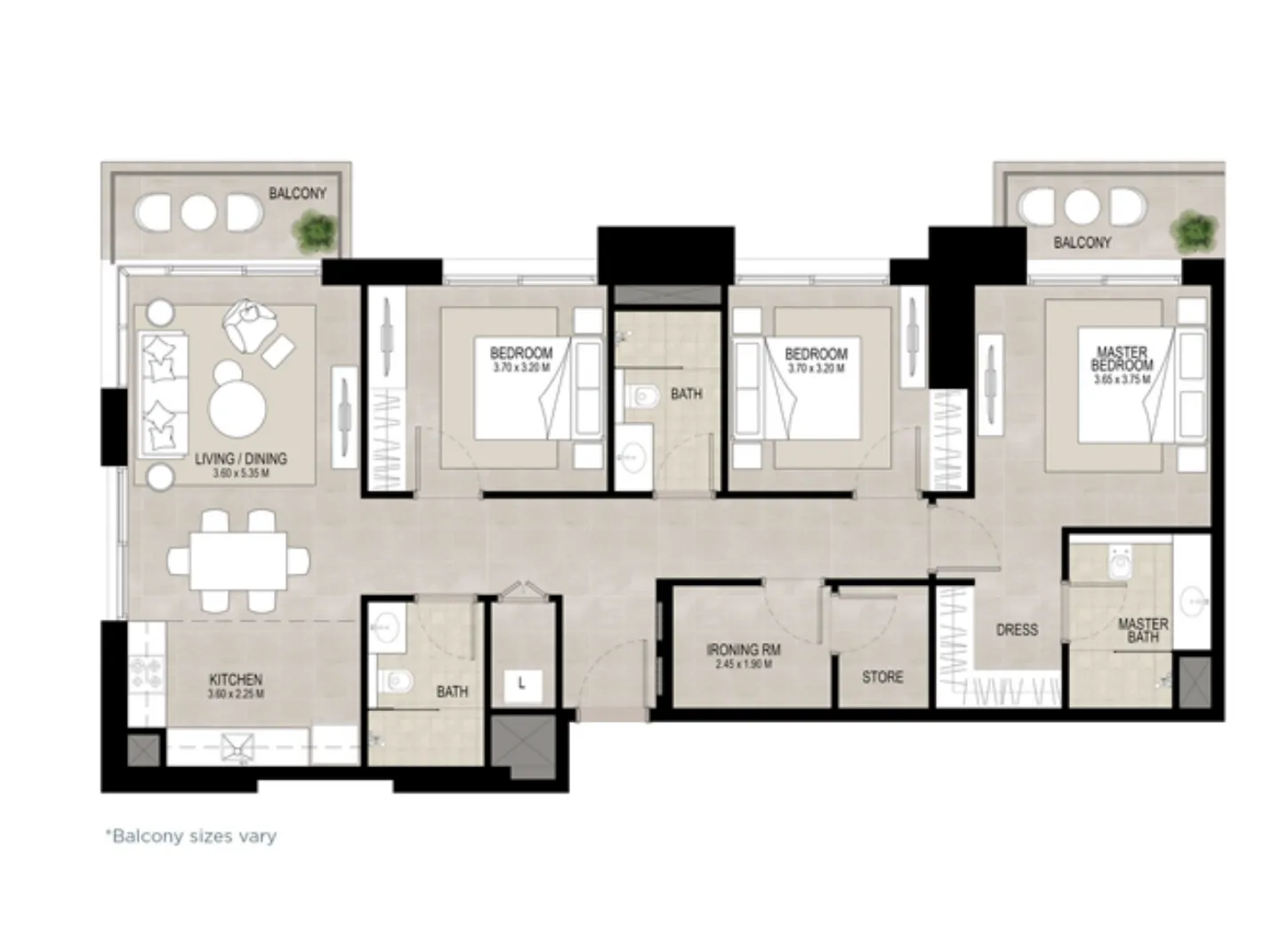 3 bedroom layout