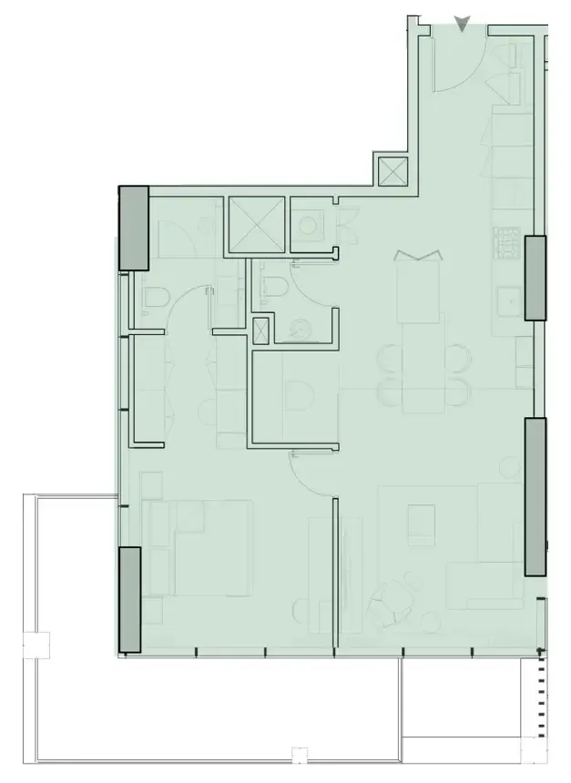 1 bedroom layout