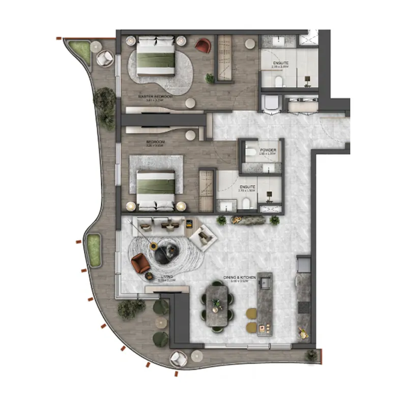 2 bedroom layout