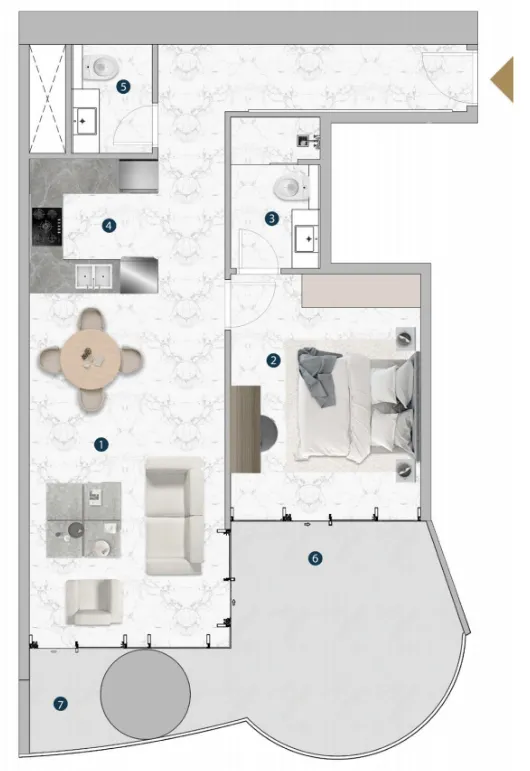 1 bedroom layout