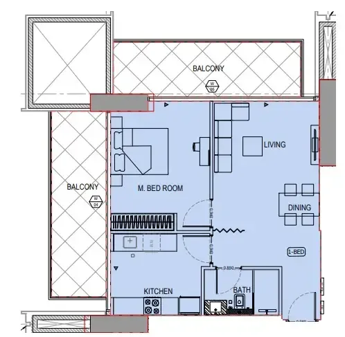 1 bedroom layout