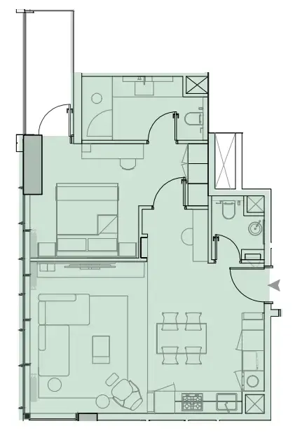 1 bedroom layout