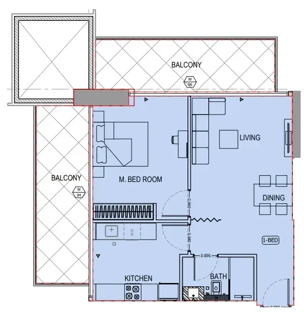 1 bedroom layout