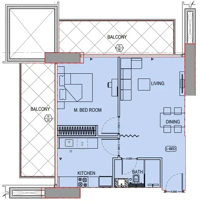 1 bedroom layout
