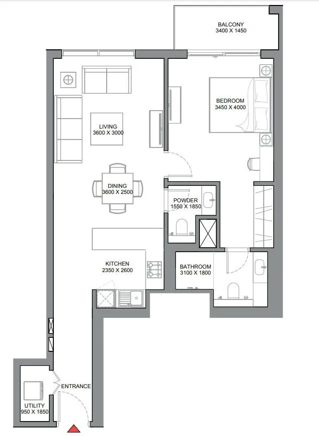 1 bedroom layout