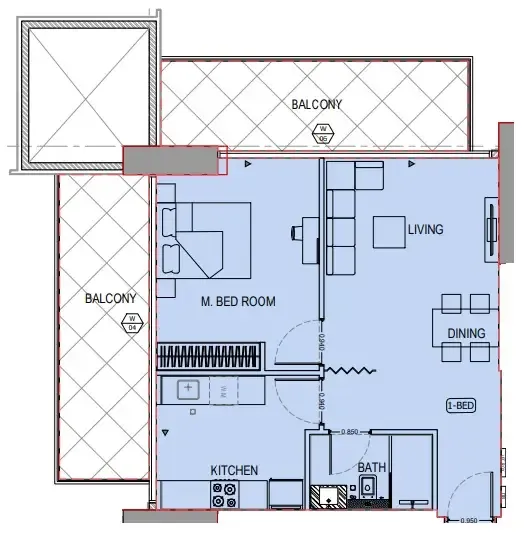 1 bedroom layout