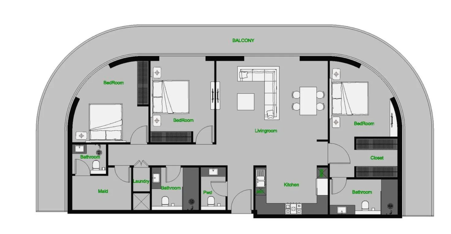3 bedroom layout