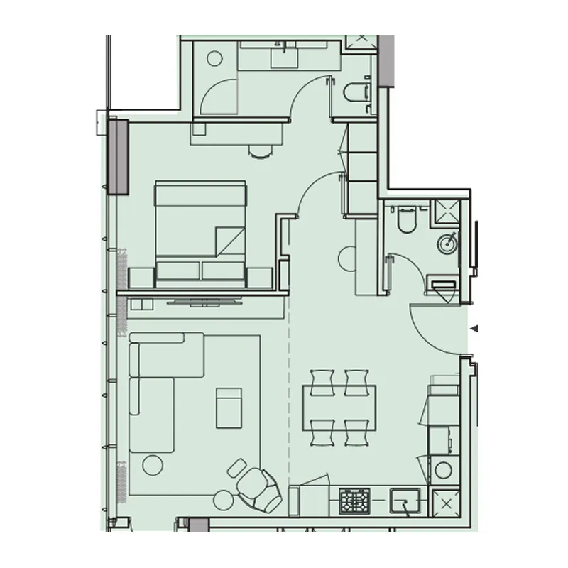 1 bedroom layout