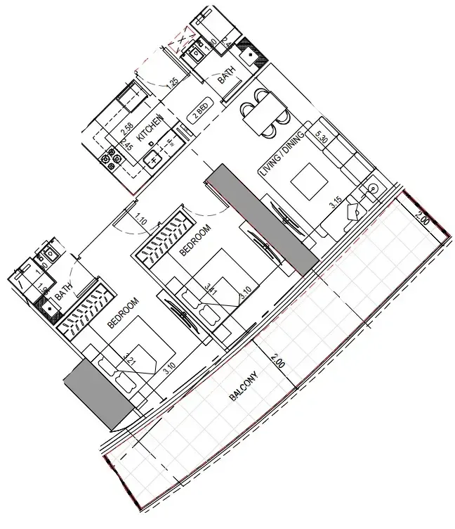 2 bedroom layout