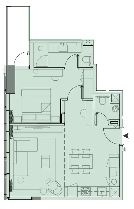 1 bedroom layout