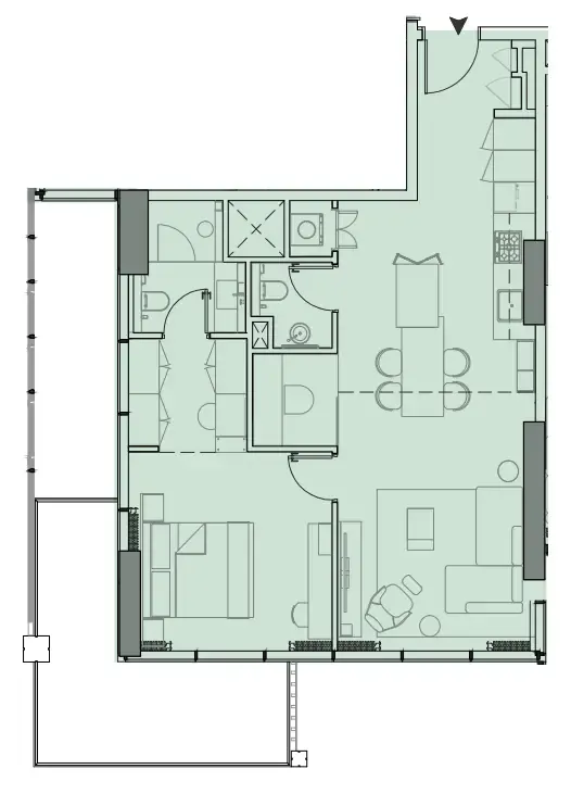 1 bedroom layout