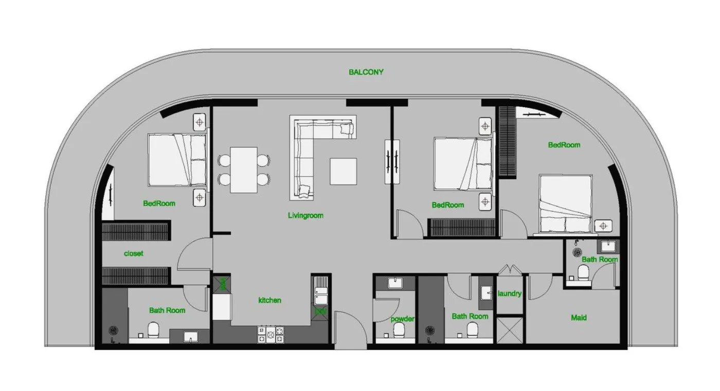 3 bedroom layout