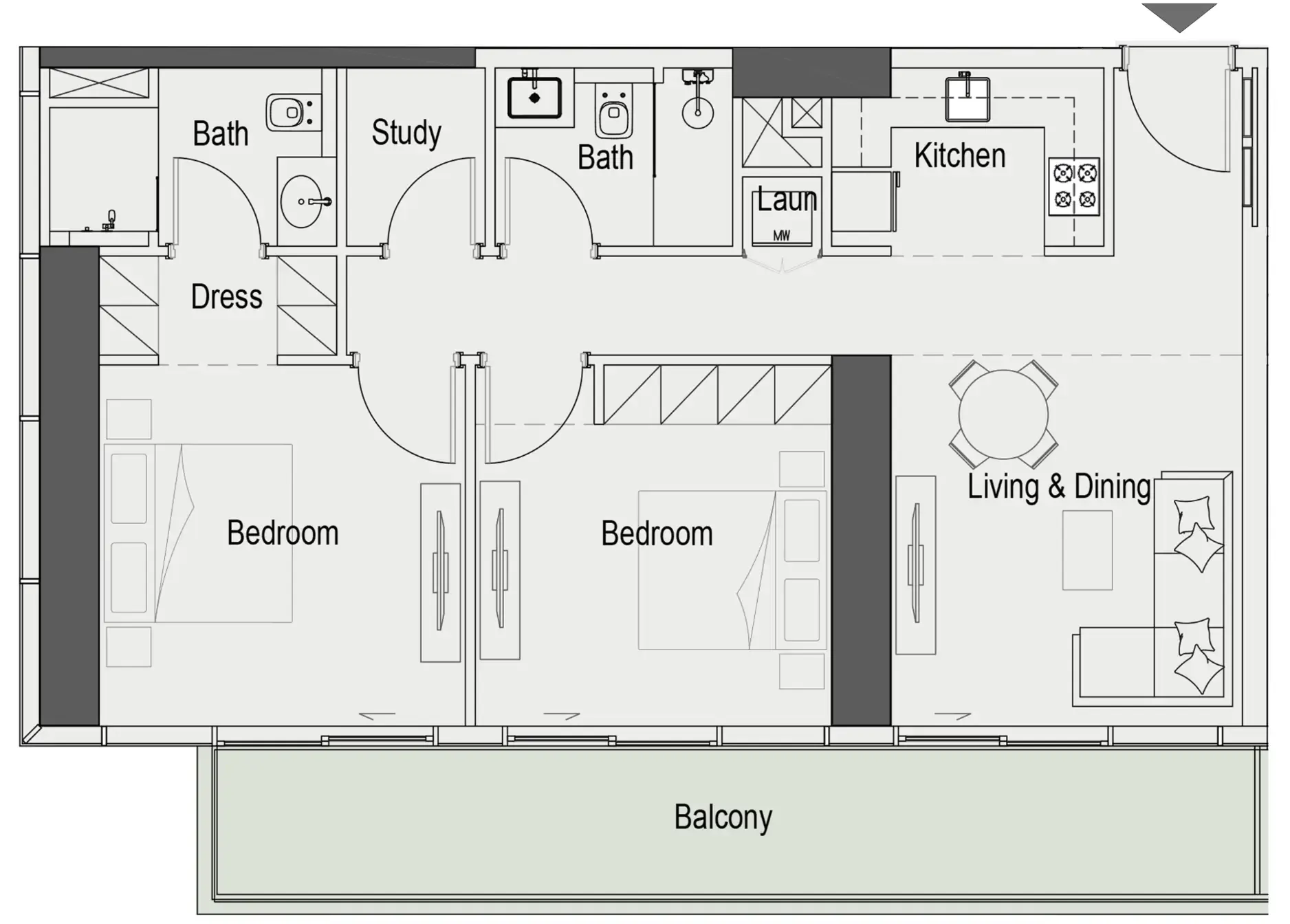 2 bedroom layout