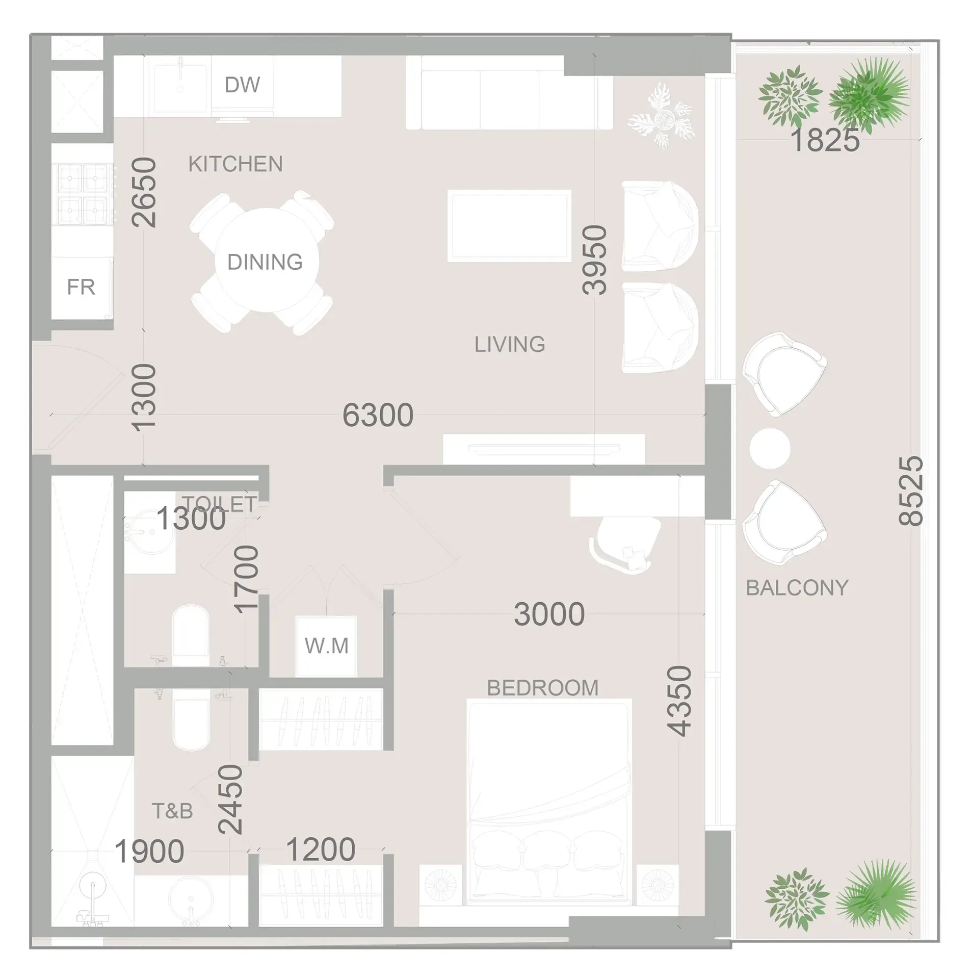 1 bedroom layout