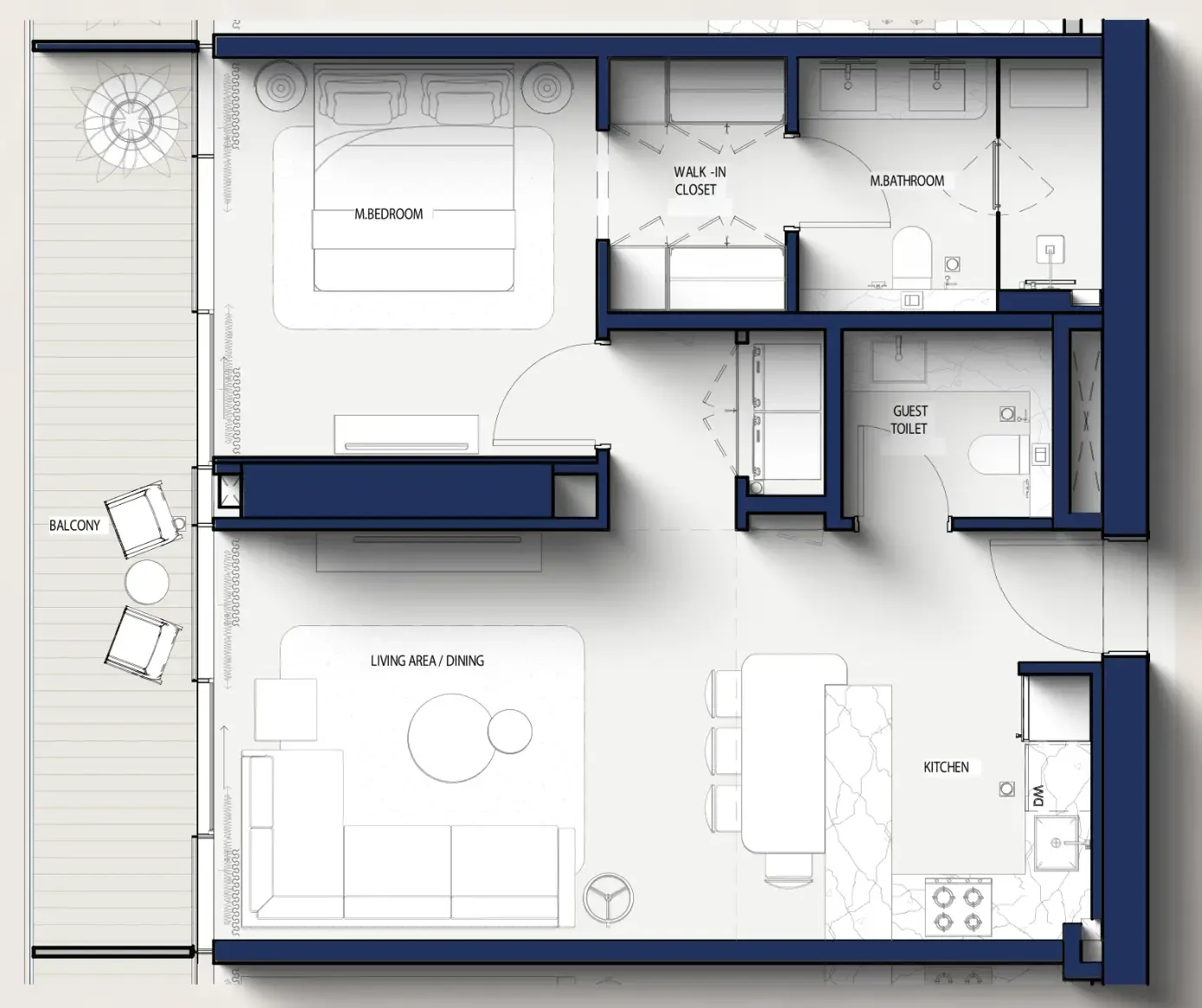 1 bedroom layout