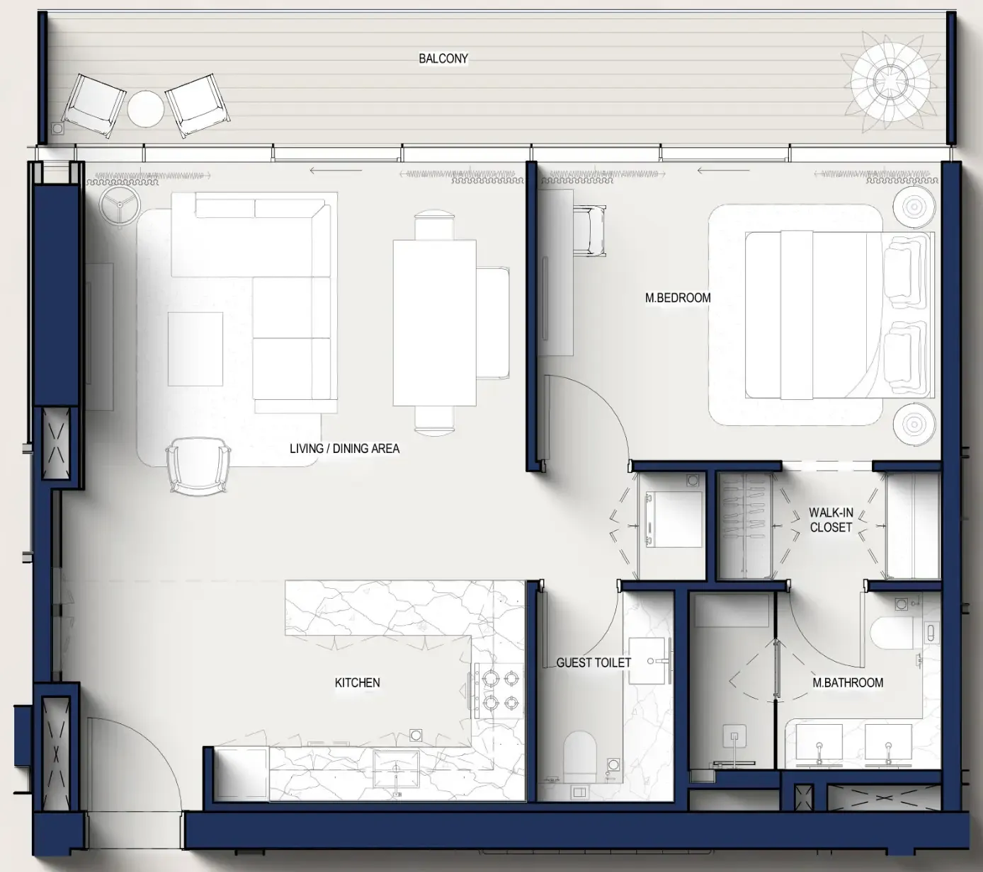 1 bedroom layout