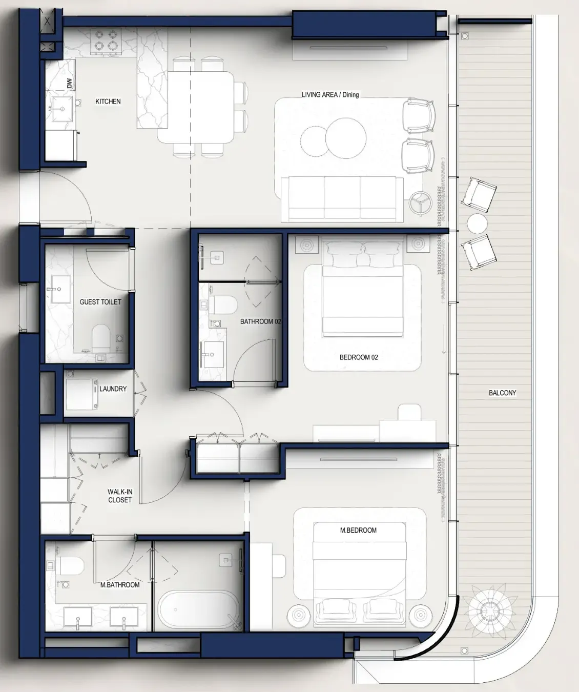 2 bedroom layout