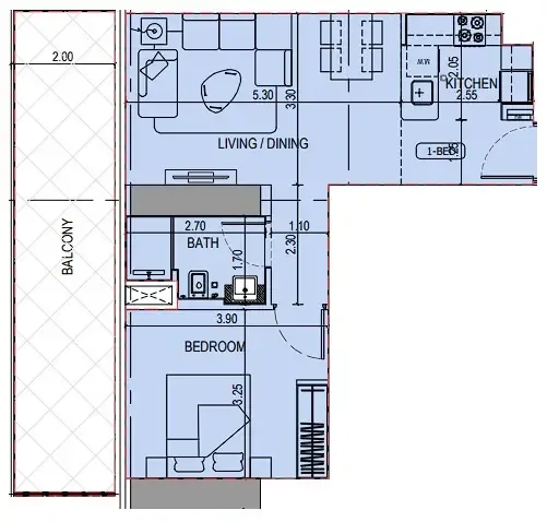1 bedroom layout