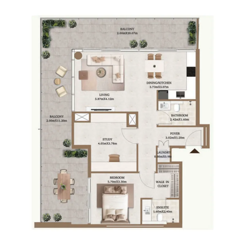1 bedroom layout