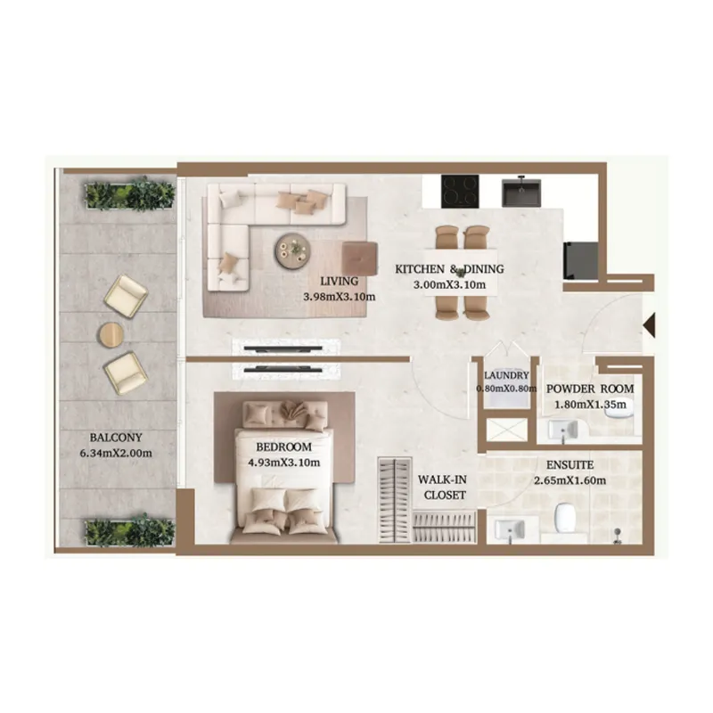 1 bedroom layout