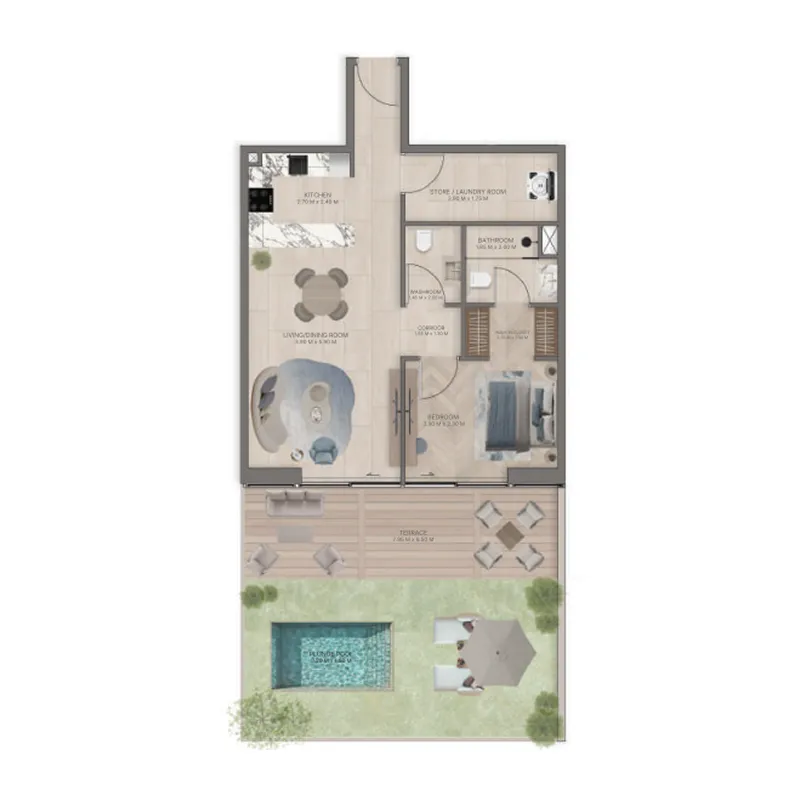 1 bedroom layout