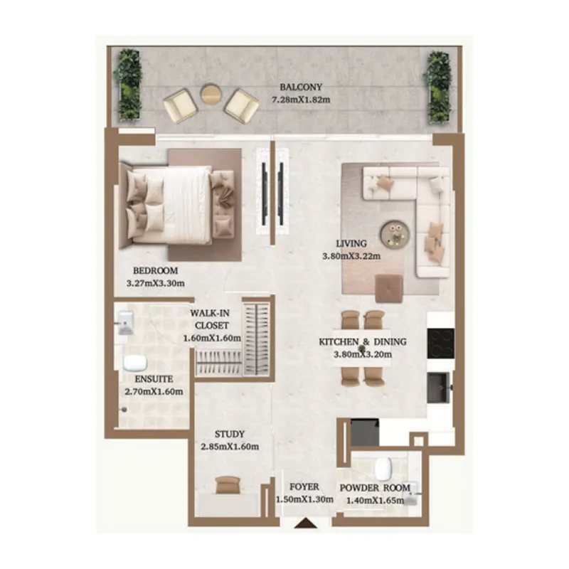 1 bedroom layout