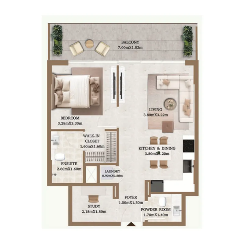 1 bedroom layout