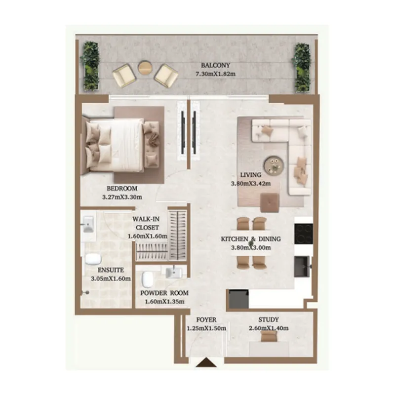 1 bedroom layout