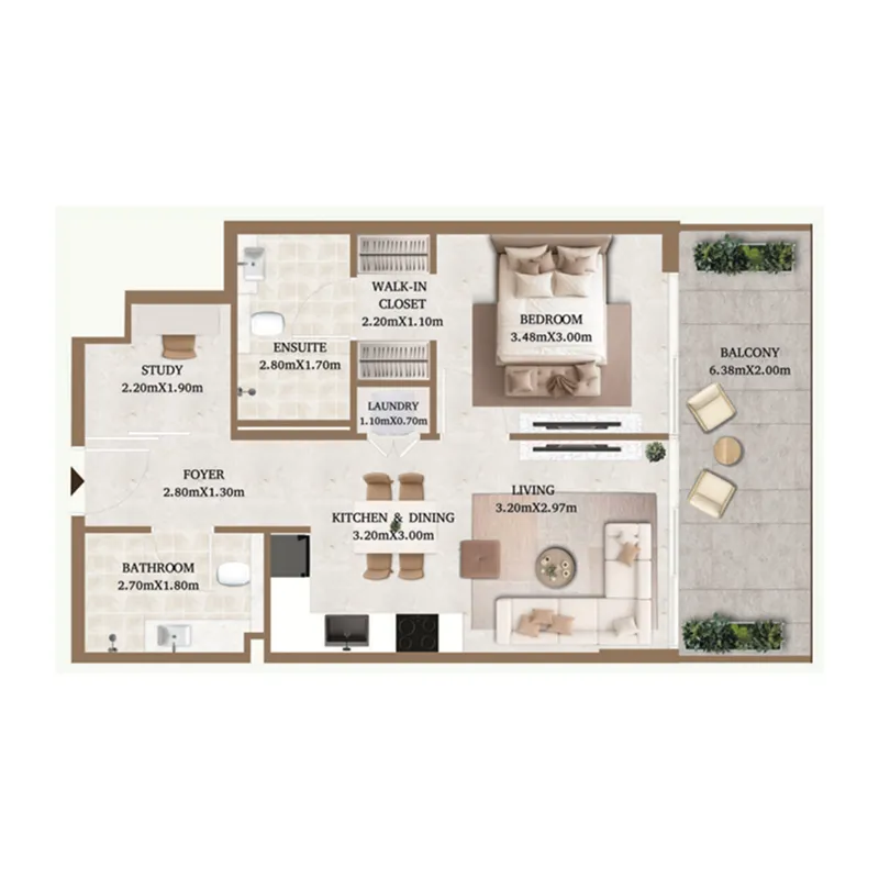 1 bedroom layout