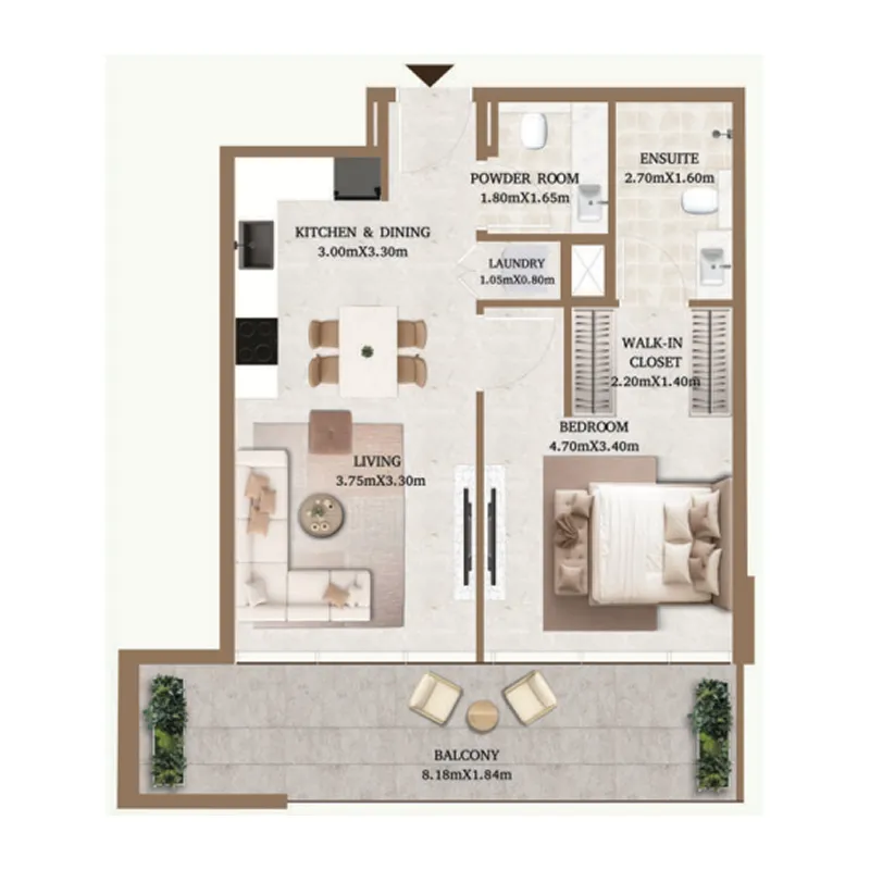 1 bedroom layout
