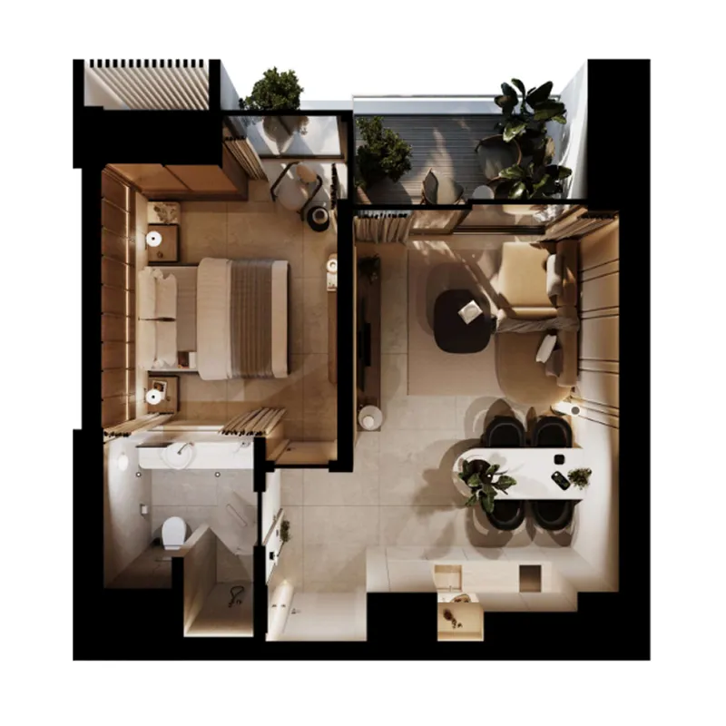 1 bedroom layout