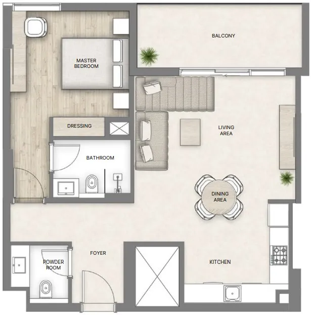 1 bedroom layout