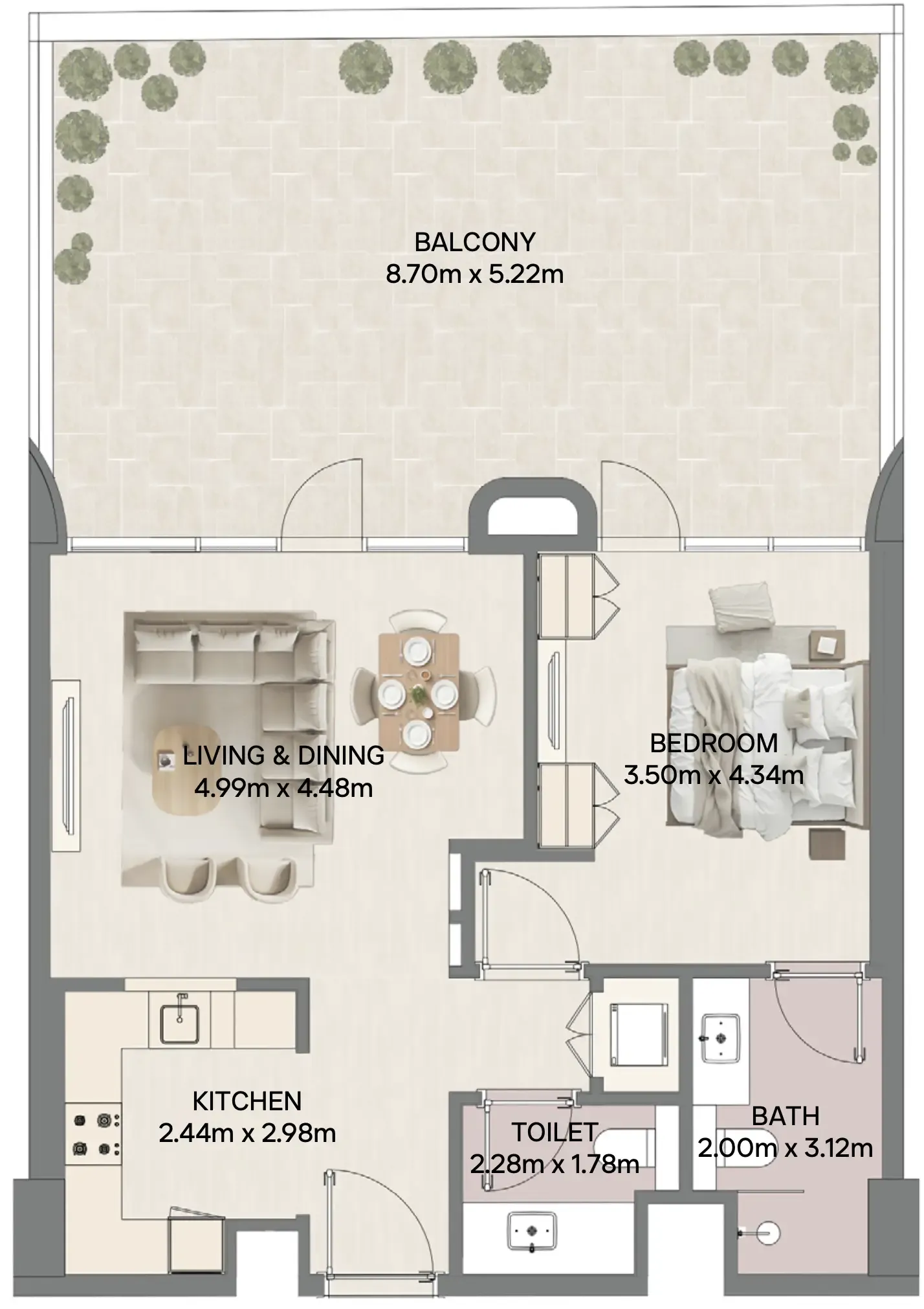 1 bedroom layout