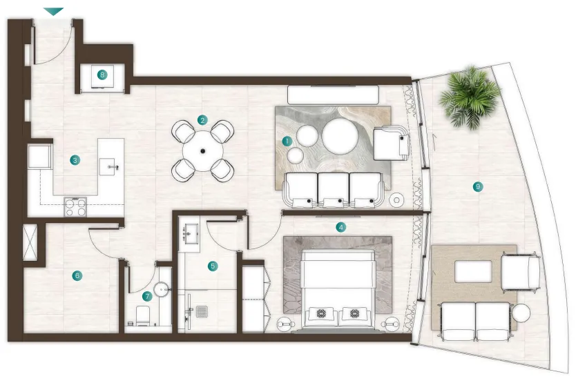1 bedroom layout