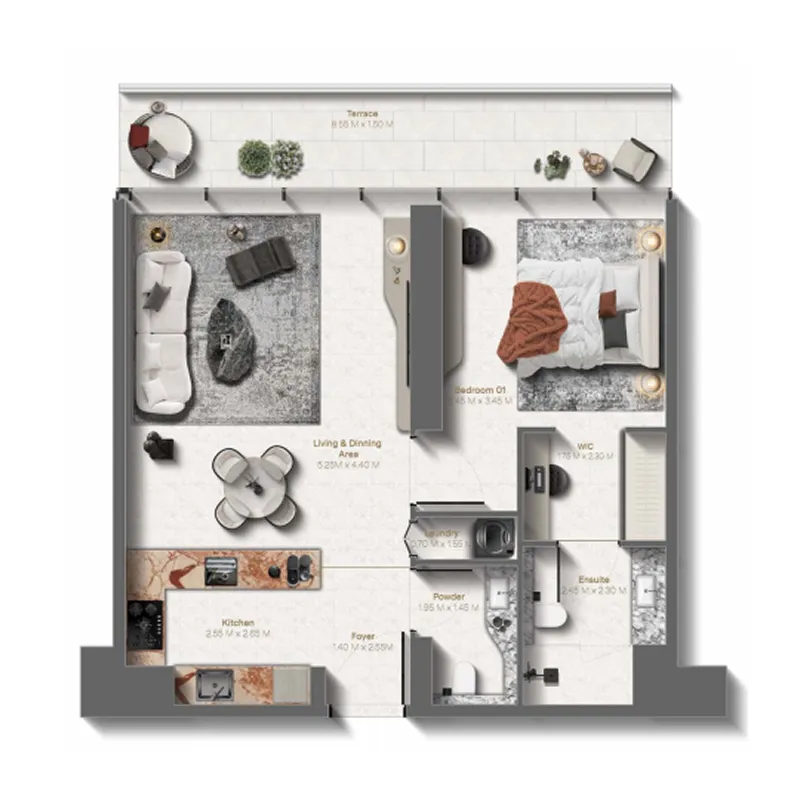 1 bedroom layout
