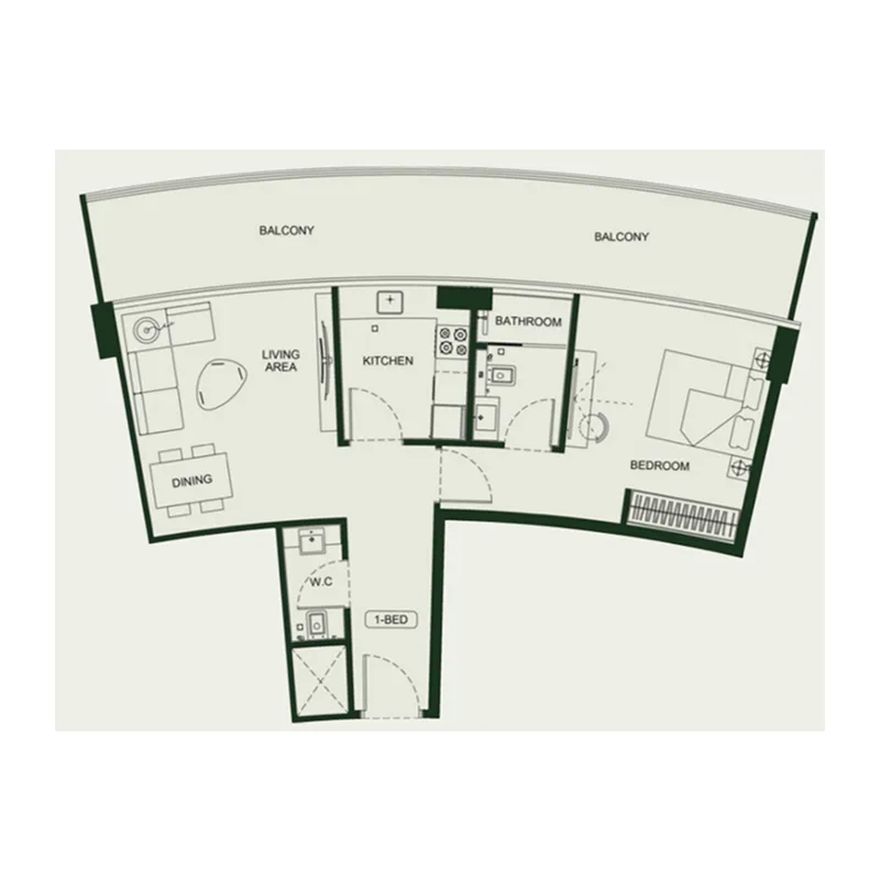 1 bedroom layout