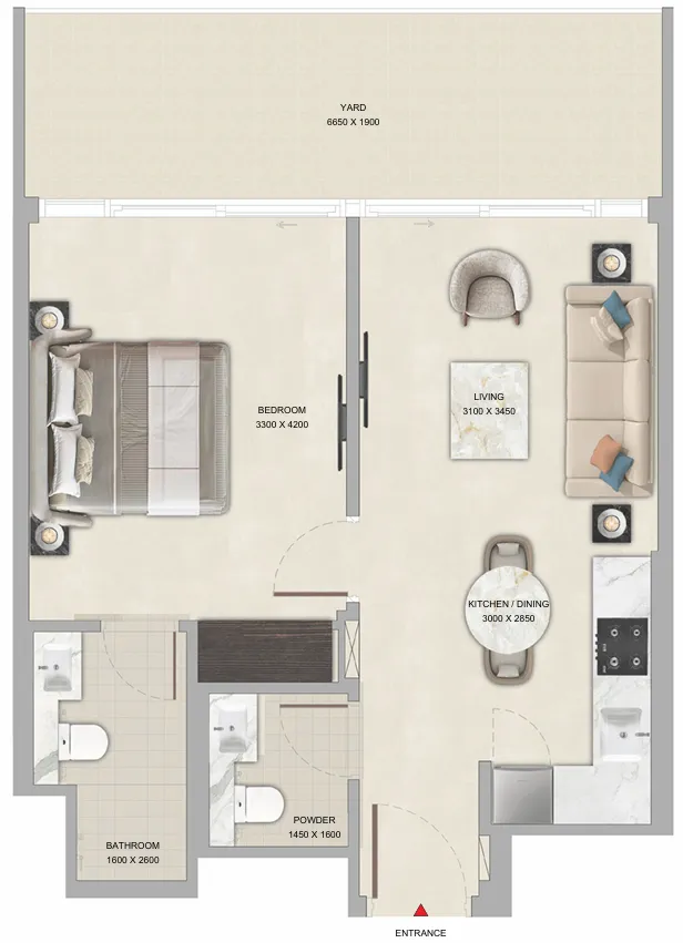 1 bedroom layout