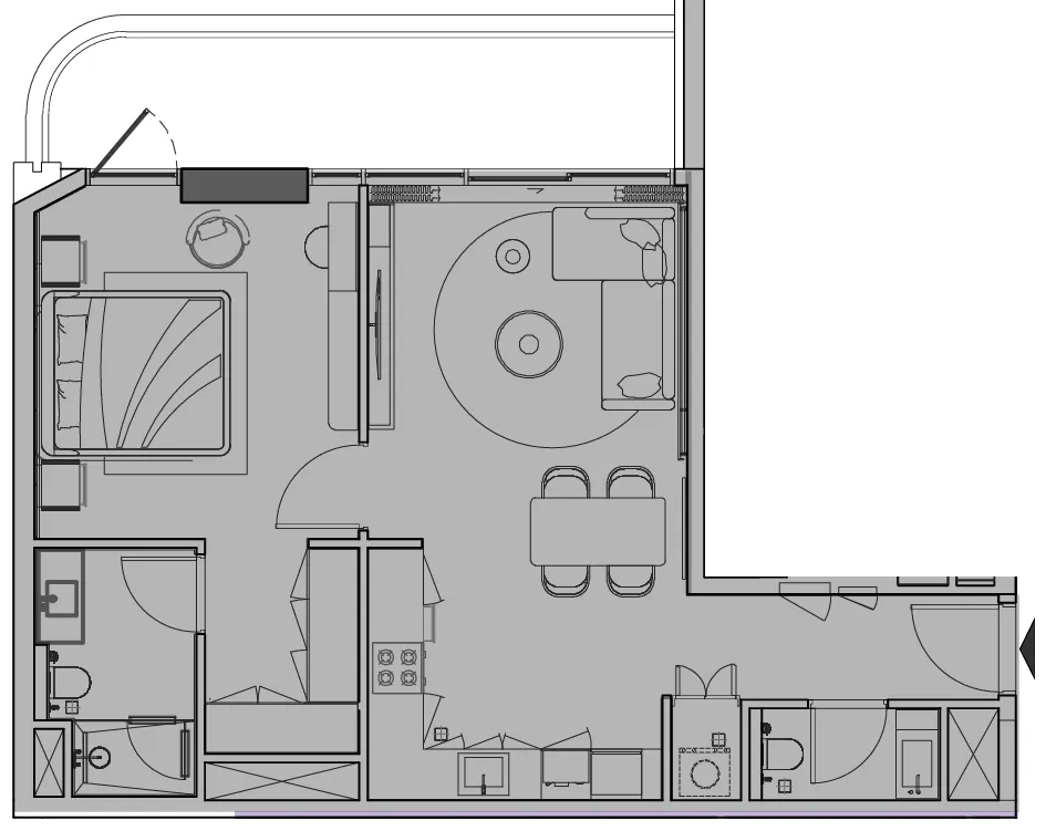 1 bedroom layout