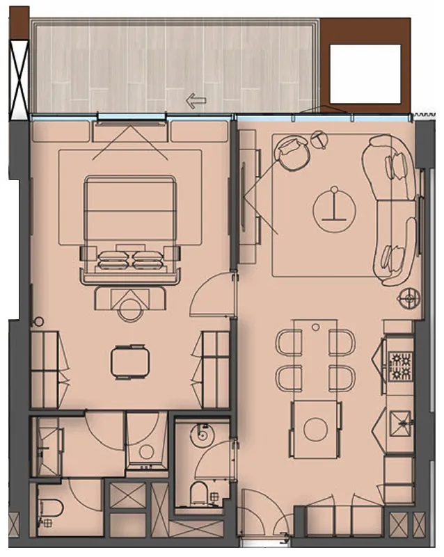1 bedroom layout