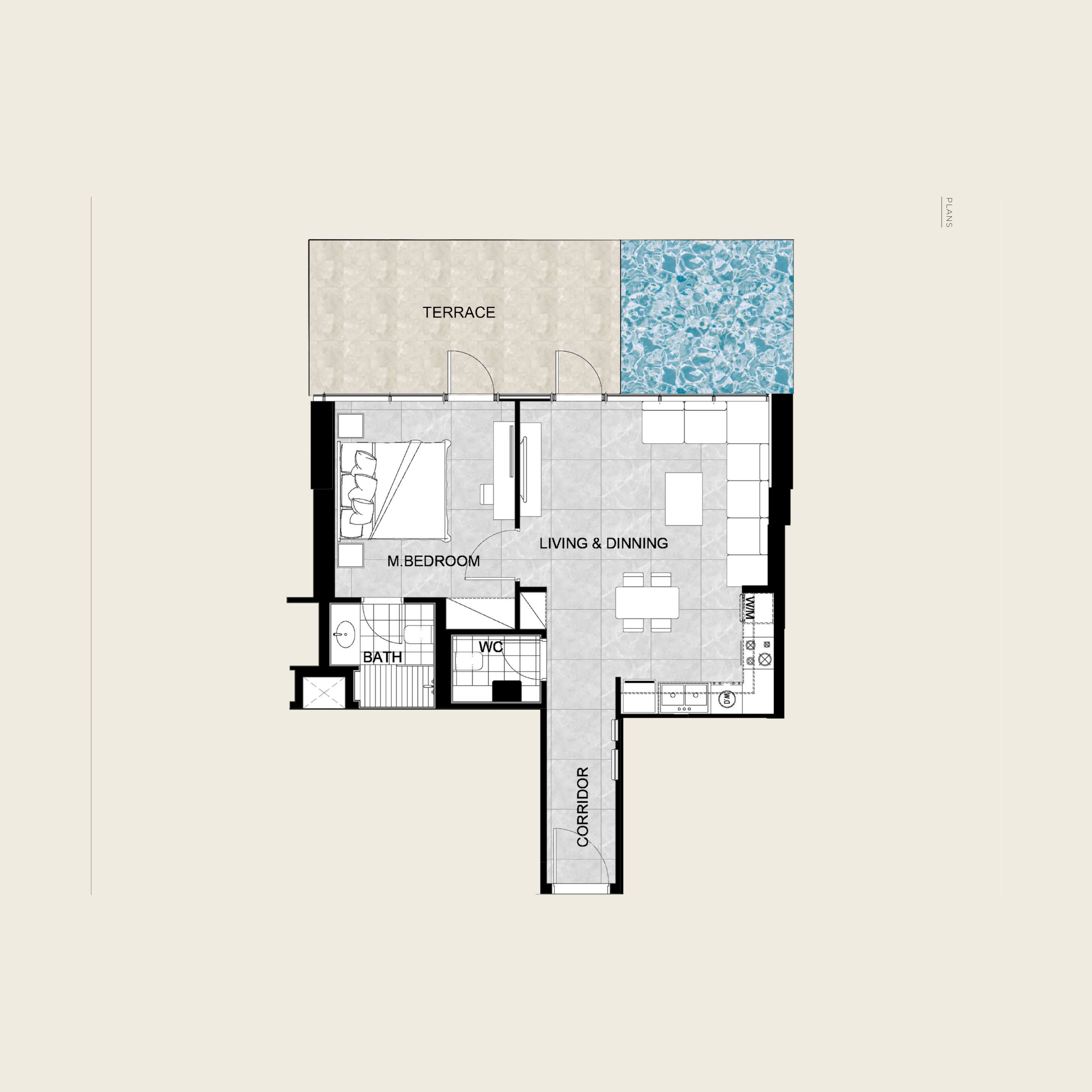 1 bedroom layout