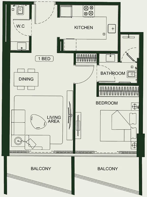 1 bedroom layout