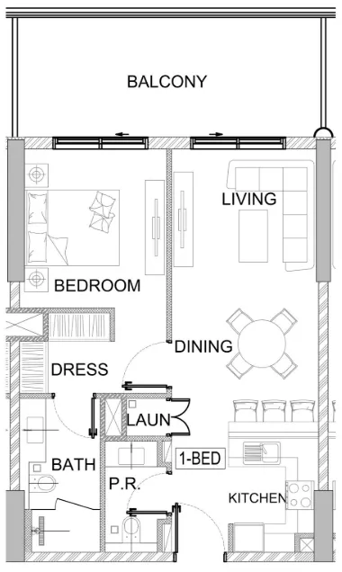1 bedroom layout