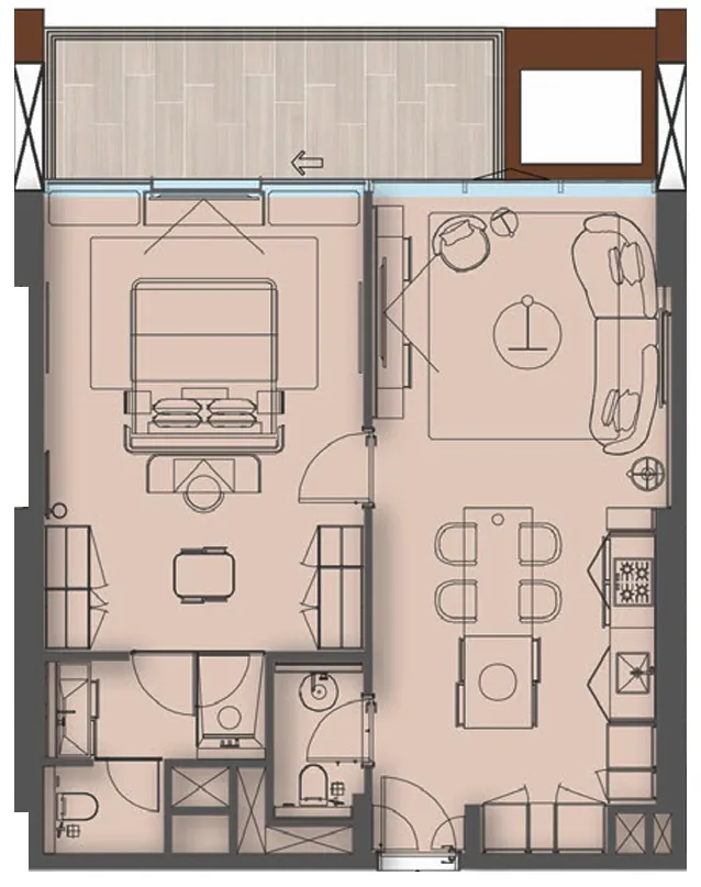 1 bedroom layout