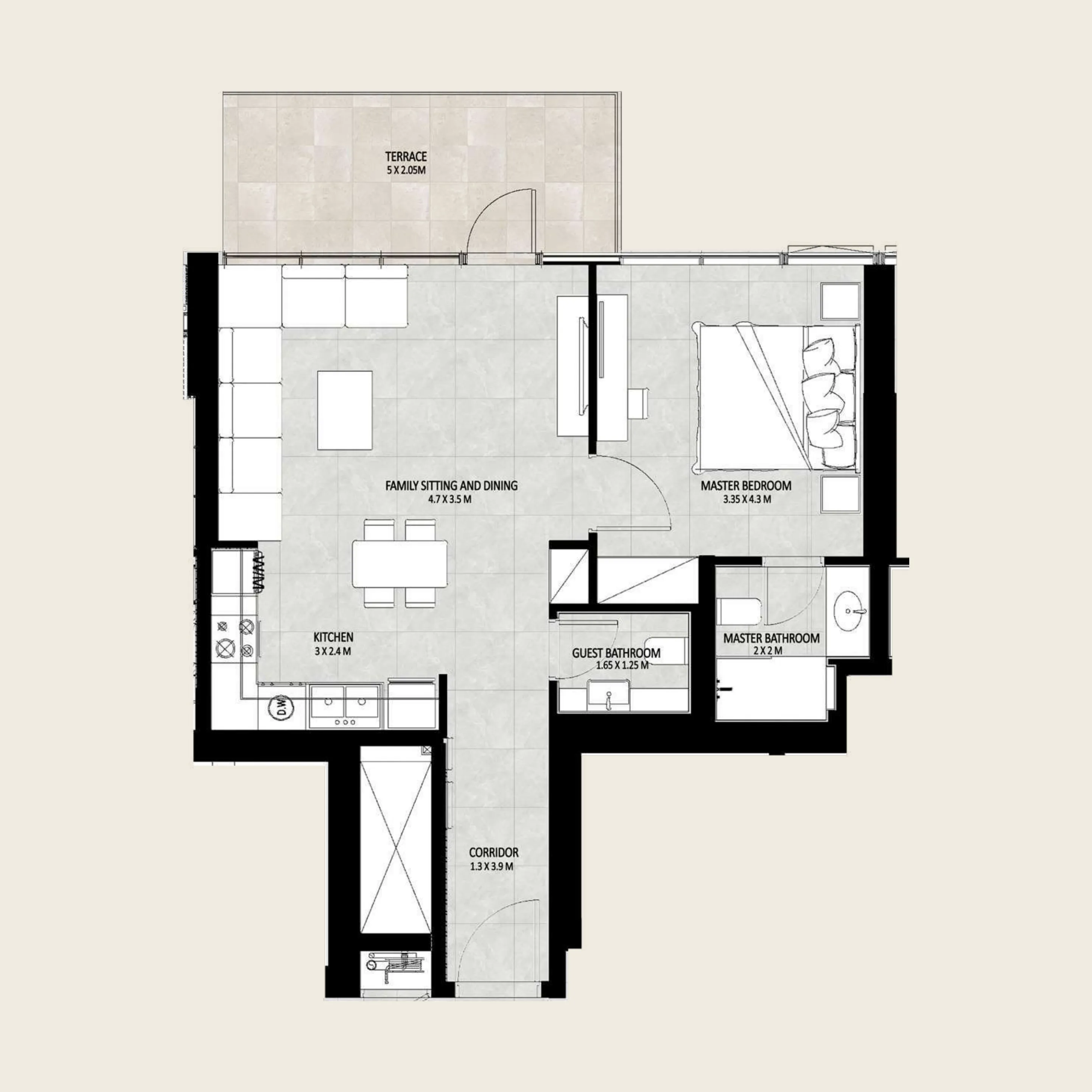 1 bedroom layout