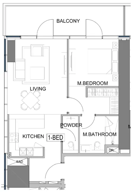 1 bedroom layout