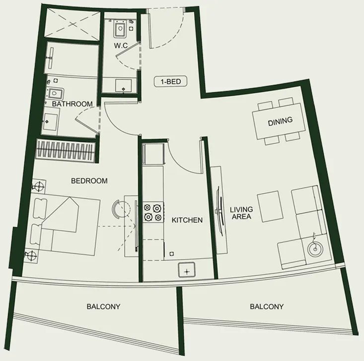 1 bedroom layout