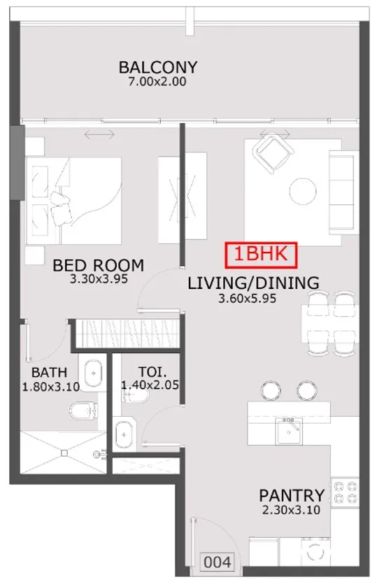 1 bedroom layout