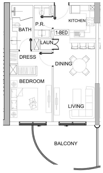 1 bedroom layout