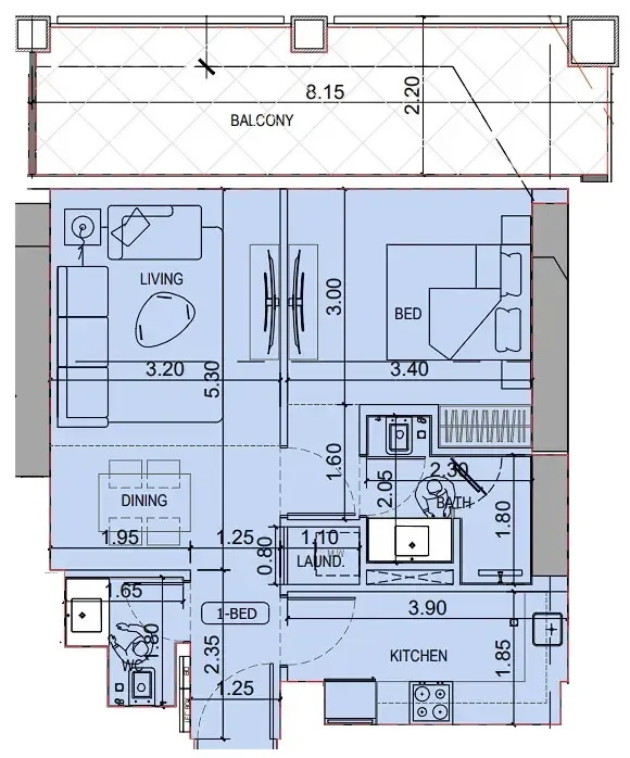 1 bedroom layout